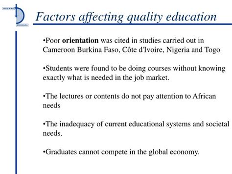 what are the factors affecting quality education
